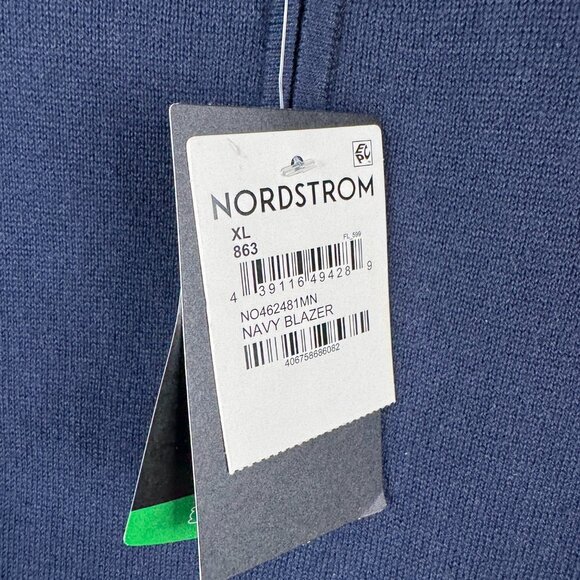 Nordstrom Sweater Mens XL Navy Tech Smart Merino Wool Blend Thermolite 1/4 Zip - Picture 11 of 15